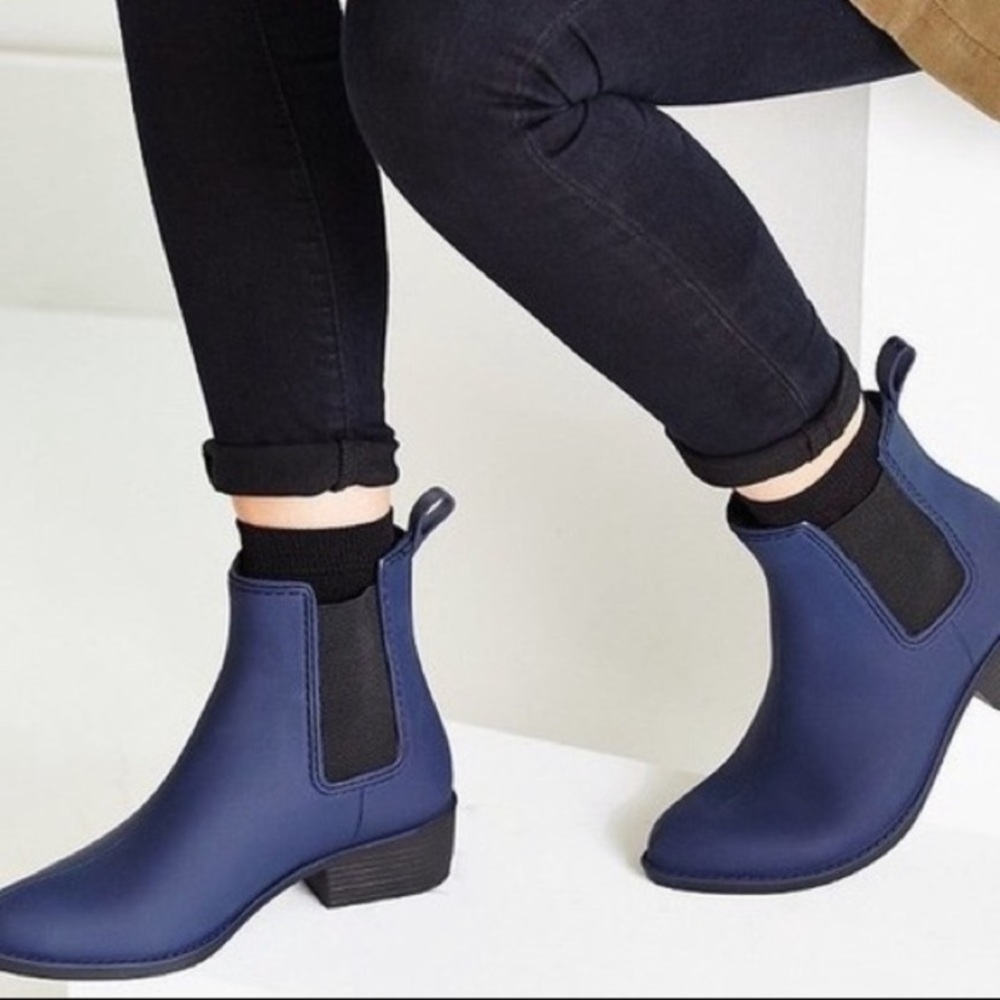 Jeffrey Campbell Blue Chelsea Rain Ankle Boot 8
